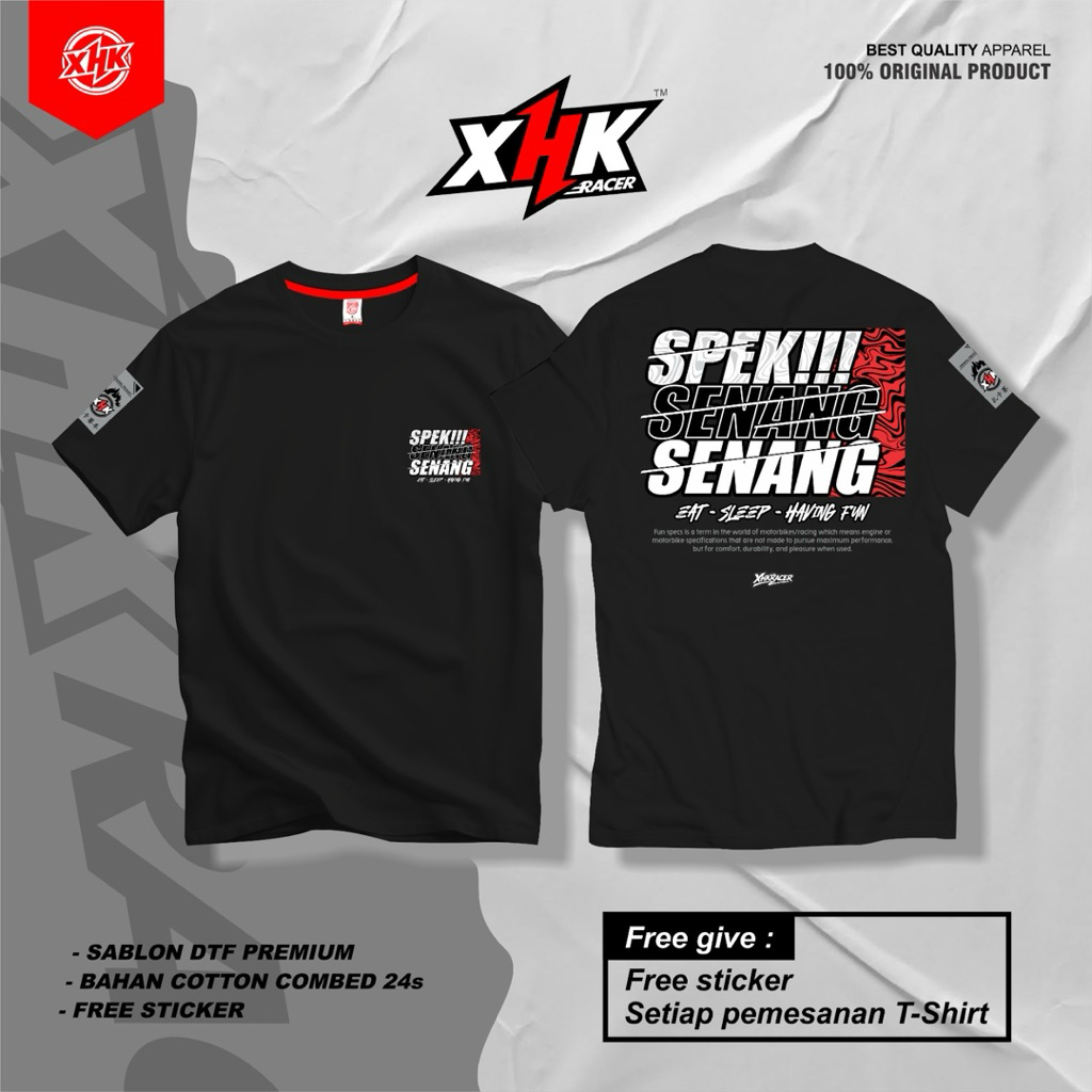 เสื้อยืด XHK RACER ดั้งเดิมคุณภาพสูงระดับพรีเมียม Unisex