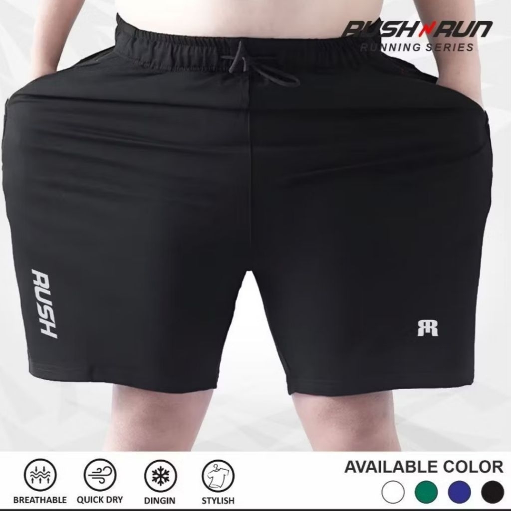กางเกงวิ่งขาสั้นกางเกงกีฬาผู้ชายขนาดใหญ่ 3XL - 6XL RUSH N RUN