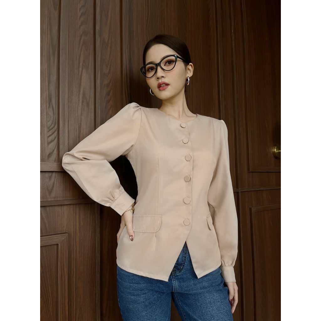 MINA - Kate Blouse - Womens Long Sleeve Top Long Sleeve Hijab Friendly Casual Official