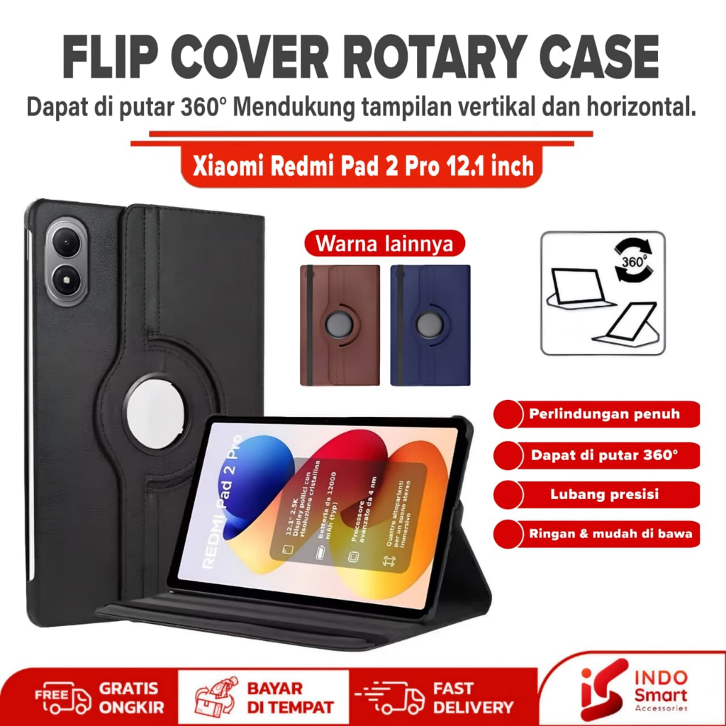 เคส Redmi Pad 2 Pro | Xiaomi Redmi Pad 2 Pro - 12.1 นิ้ว 2025 Flip Cover Casing แท่นหมุน