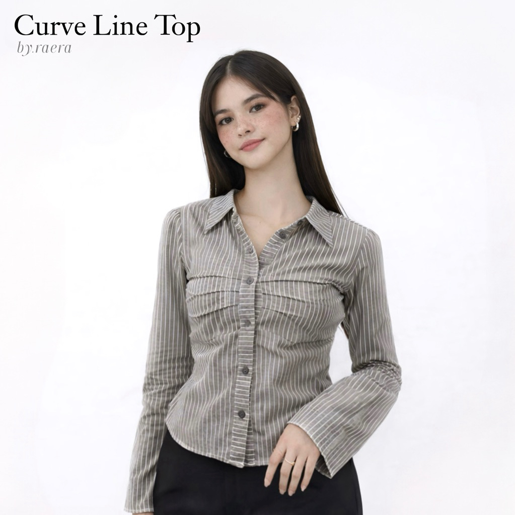 เสื้อลายทาง | Curve Line Top - by.raera