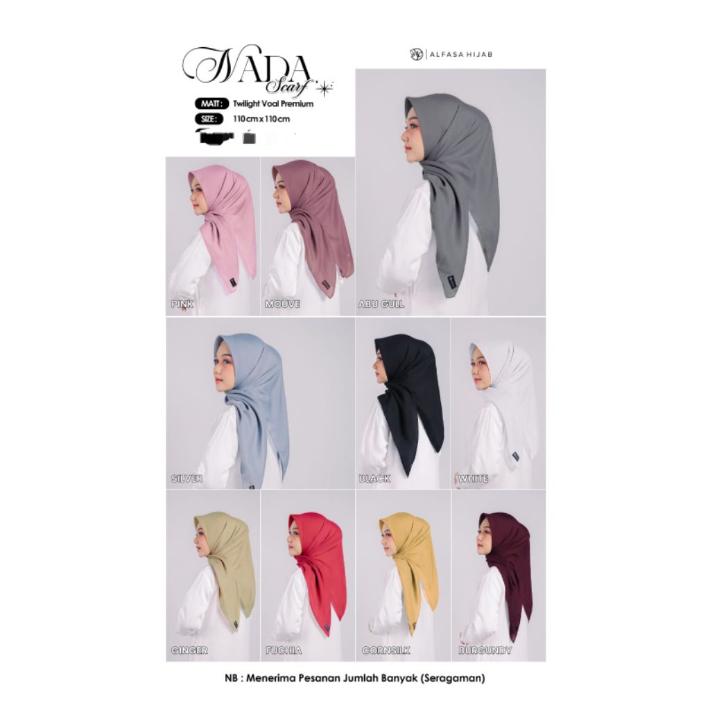 NADA SCRAF SQUARE, ALFASA SCRAF, ALFASA HIJAB ส่งฟรี