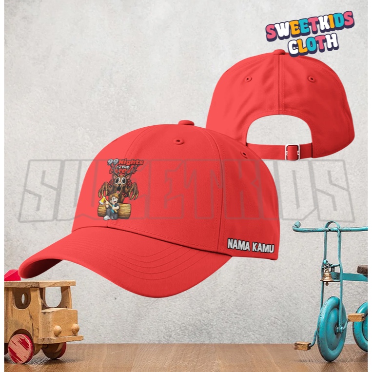 99 Nights In The Forest Roblox หมวกเบสบอลเด็ก / Roblox 99 คืนในหมวกเด็กป่าชื่อของคุณ