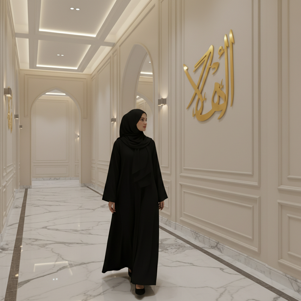 การตกแต่งผนังอิสลาม Ahlan Wa Sahlan เลเซอร์ตัดไม้อัด - ตกแต่งผนังไม้สแกนดิเนเวียนที่ทันสมัย - ตกแต่ง