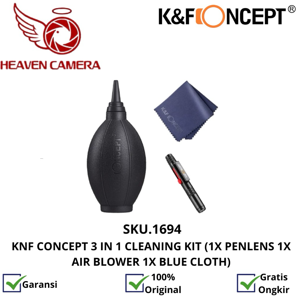 K&F Concept 3-In-1 ชุดทําความสะอาด Blower Lenspen ผ้าไมโครไฟเบอร์ แนวคิด KNF