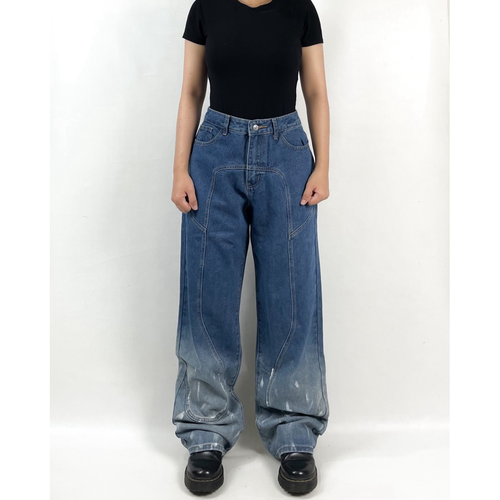 MENS LONG JEANS K1 BAGGY PLUE STRAIGHT FIT JEANS
