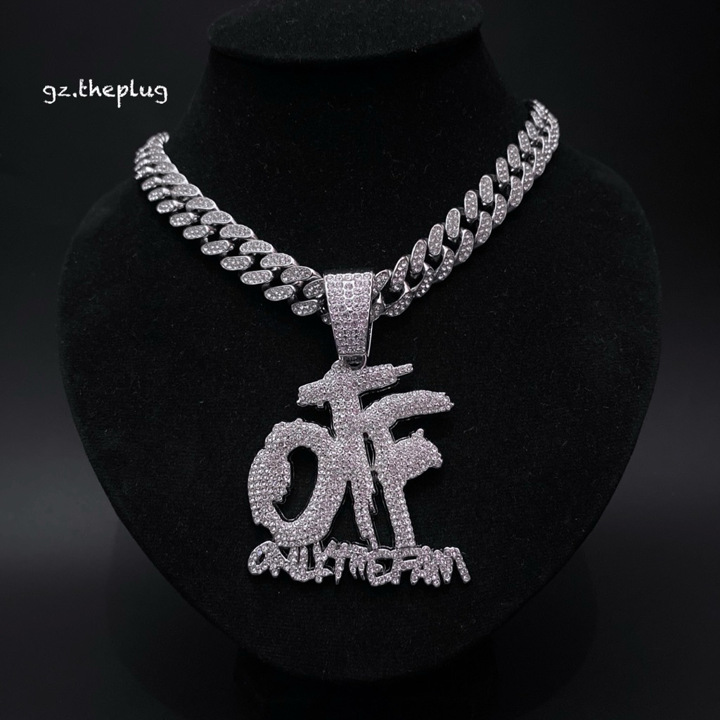 Hip-Hop OTF ตัวอักษรสร้อยคอจี้โซ่