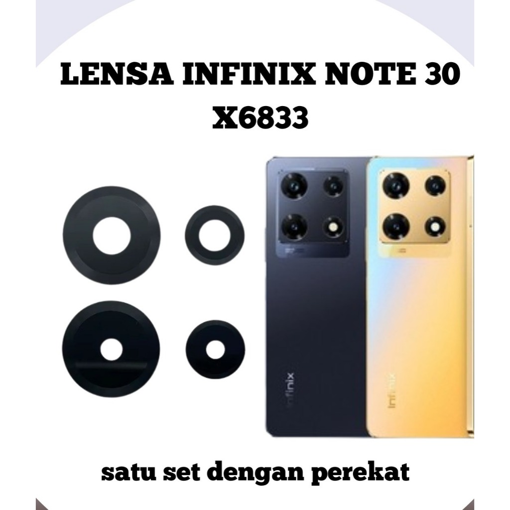 กระจกเลนส์กล้องหลัง Infinix Note 30/X6833B/X6716B ฝาครอบเลนส์กล้องกระจก Infinix Note 30 X6833 หนึ่งช