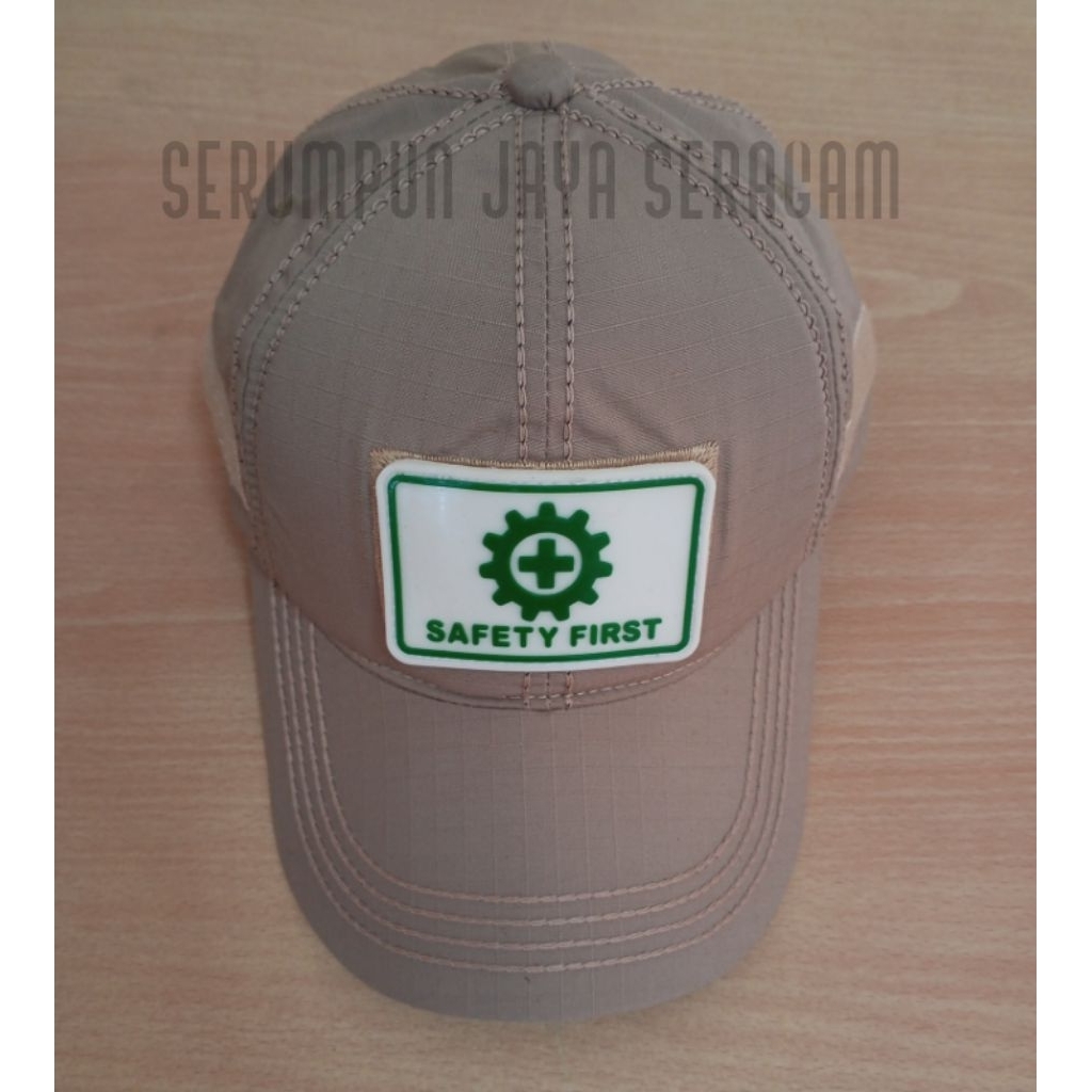 SAFETY FIRST CREAM HAT 3 RUBBER PATCH - SAFETY FIRST HAT WITH REMOVABLE RUBBER PATCH ADHESIVE - SAFE