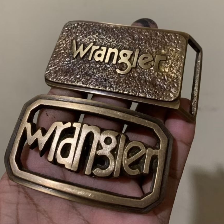 WRANGLER แรงเลอร์ หัวเข็มขัดทองเหลืองแข็ง - หัวเข็มขัดผู้ชายล่าสุดโบนัสทองเหลือง เปา