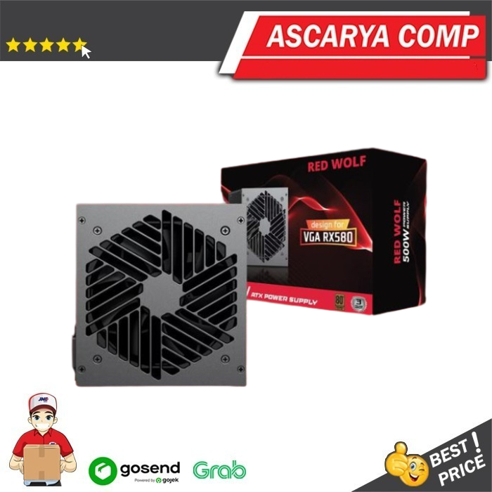 RED WOLF 500W 80% การออกแบบประสิทธิภาพ PSU สําหรับ RX580 - รับประกัน 2 ปี