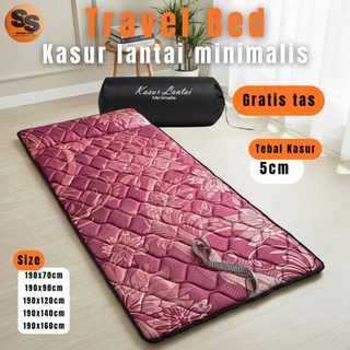 [FREE TAS] Travel Bed Kasur Lantai Minimalis Cover Quilting Premium Tebal Busa 5cm Empuk Nyaman Dan Praktis Mudah Dibawa
