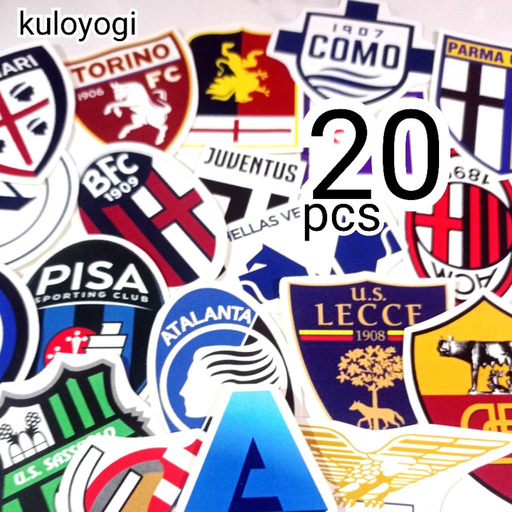 Series A Football Club Logo Stickers Italian League Aesthetic Stickers 20 pcs Italian League Sticker