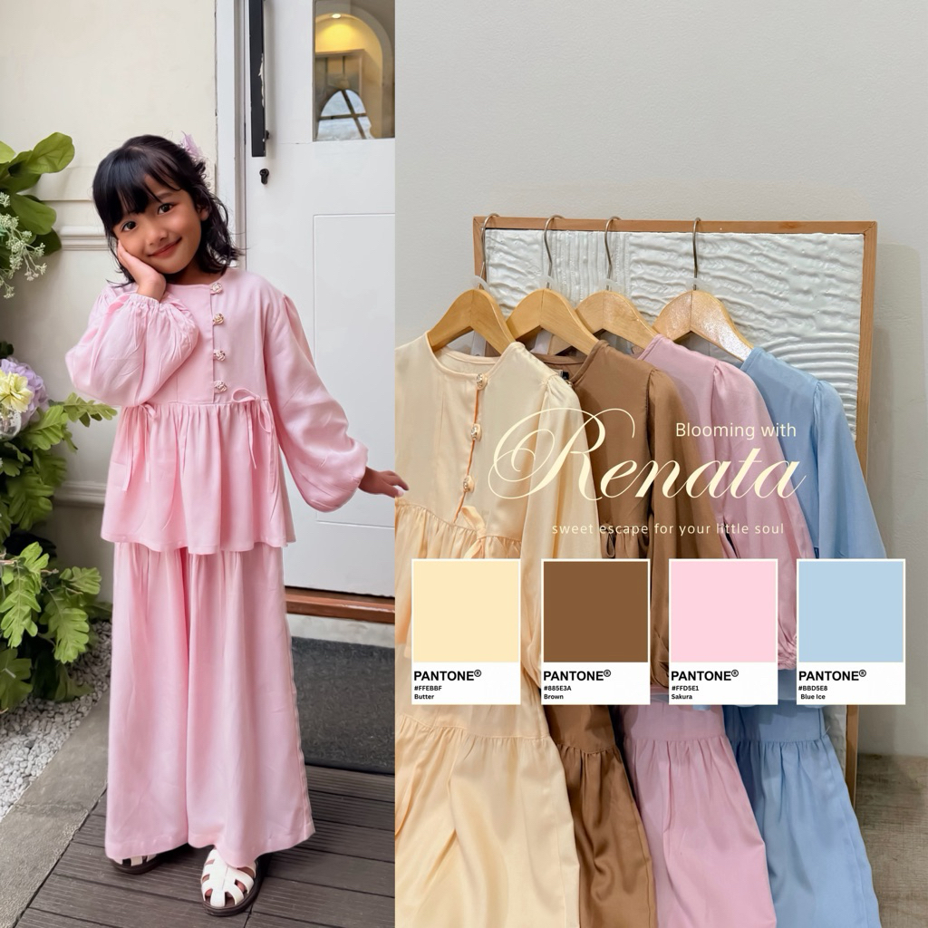 (1-10Y) ชุด Renata Bloom Eid สําหรับเด็กผู้หญิง One Set