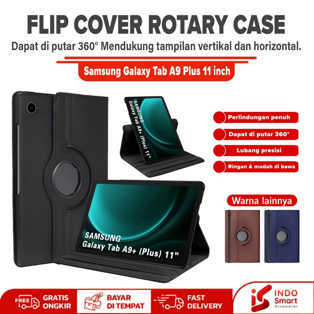 ซัมซุงแท็บ A9+ 5G | เคส Samsung Tab A9+ | 11 นิ้ว Galaxy LTE 5G Plus Flip Cover Casing Rotary