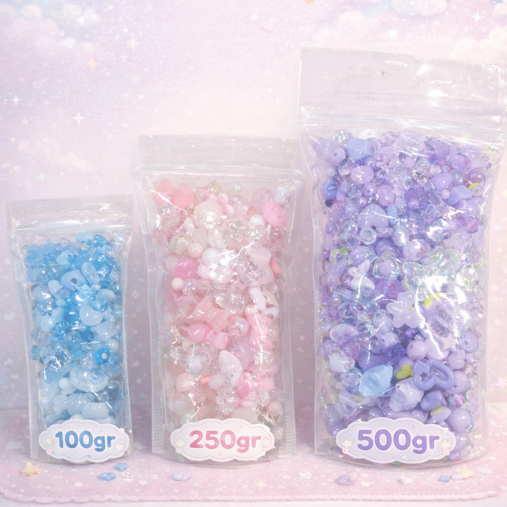 ลูกปัดพรีเลิฟ คละสี ครบ 100gr/250gr/500gr