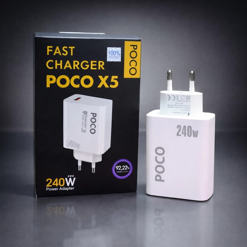 Travel Adapter Charger Pocophone X5 240W 1usb Head Cover Charger Poco X5 240W