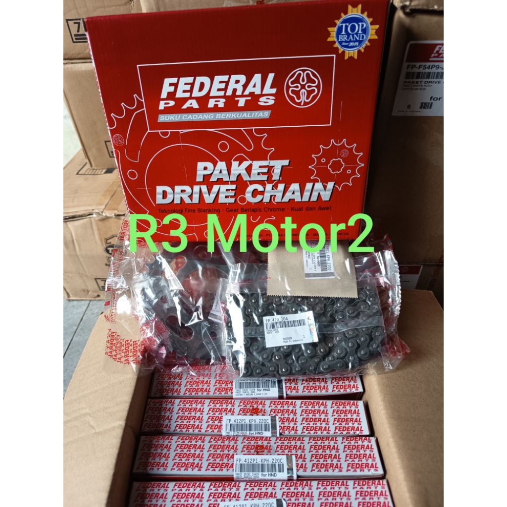 ชุดเกียร์ / ชุดเกียร์ FEDERAL FP-412P1-KPH-220C 420H-104L-14T-35T For Karisma, Supra X 125 Old (รุ่น