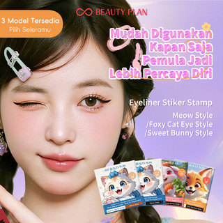 BEAUTY PLAN Eyeliner Stiker Stamp  Tanpa Lem, 3 Langkah untuk Pemula Waterproof & Tahan Keringat eyeliner Sticker Tempel