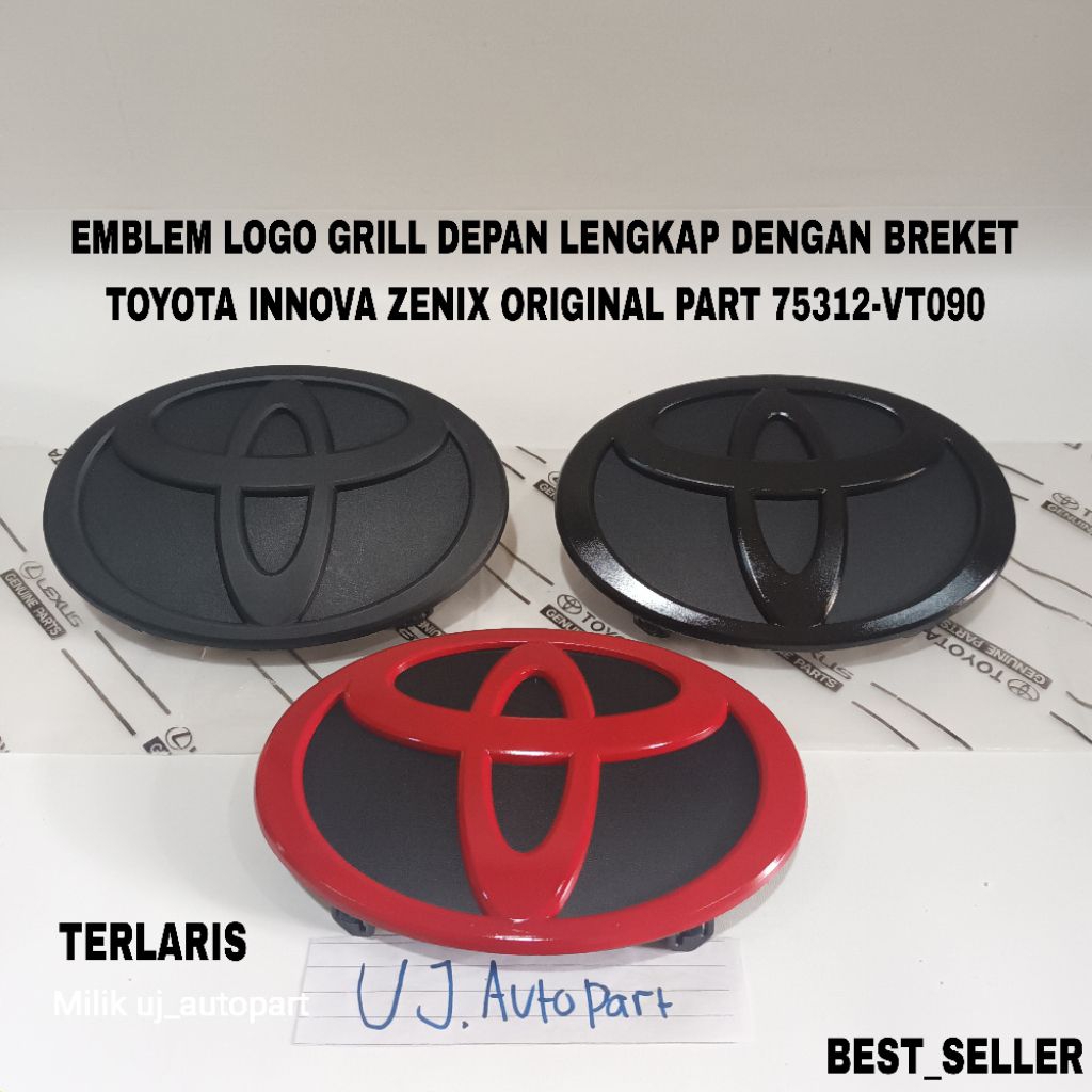 สัญลักษณ์โลโก้กระจังหน้าพร้อม OriginaL Toyota Innova Zenix Bracket Part 75312-VT090