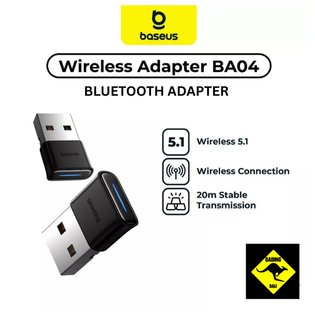 Baseus Bluetooth Adapter อะแดปเตอร์ไร้สาย BA04 สีดํา
