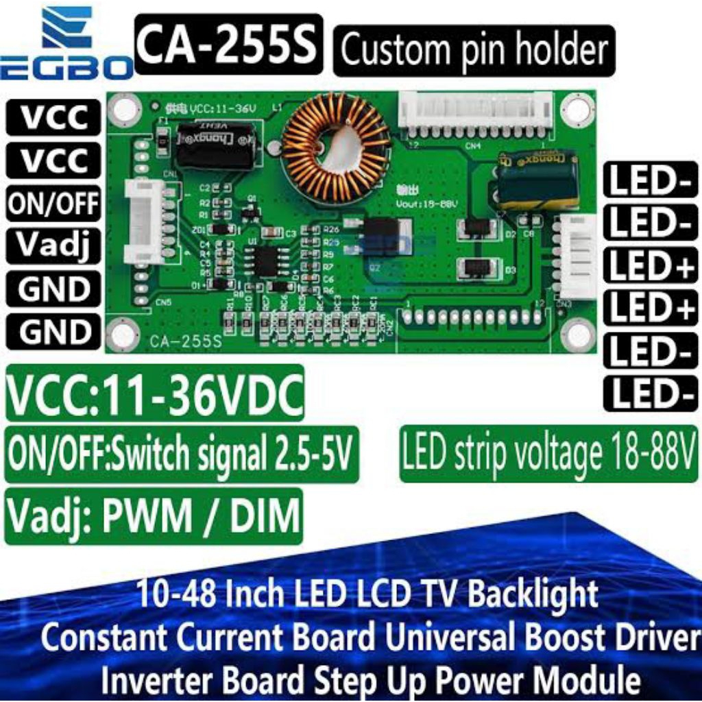 อินเวอร์เตอร์ CA-255S อินเวอร์เตอร์แบ็คไลท์ทีวี LED Universal DC ถึง DC 10-42 นิ้ว LED LCD TV Driver