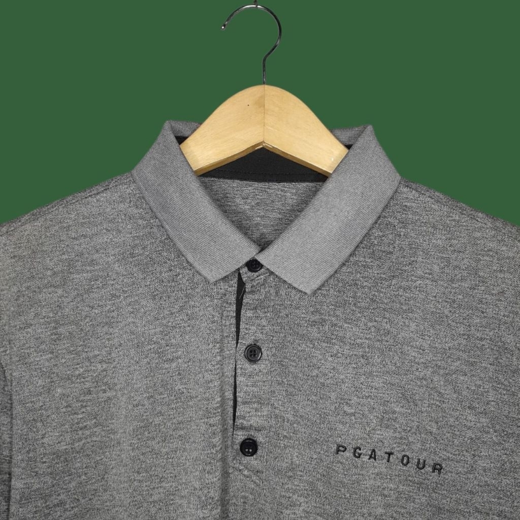 PGA TOUR เสื้อยืดกีฬาคอปกผู้ชาย Dri Fit เสื้อกีฬาผู้ชาย