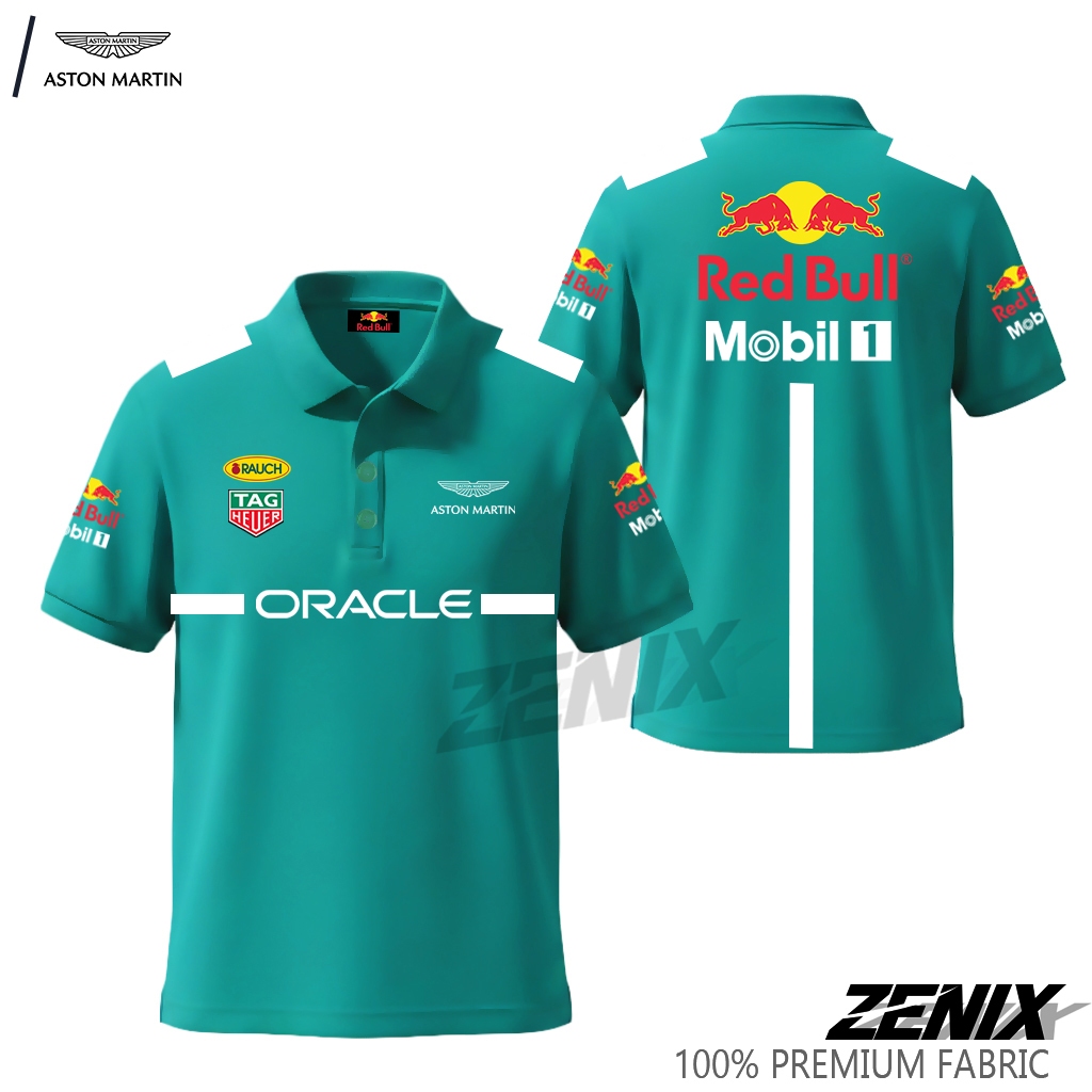 เสื้อโปโล เสื้อยืด เสื้อคอปก Aston Martin F1 Formula One Redbull Car ใหม่ล่าสุดวัสดุพรีเมี่ยมหลากสี