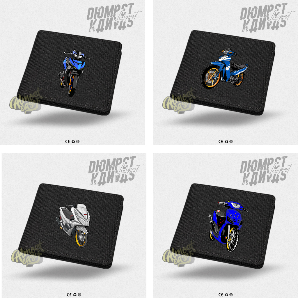 Fashion Motorcycle Canvas Wallet / Casual Mens Distro Wallet, Trendy Multicard / E-Wallet Canvas Log