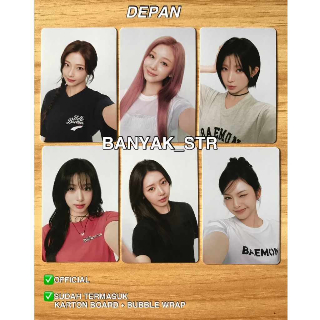 โฟโต้การ์ดอย่างเป็นทางการ BABYMONSTER X UNQILO / PHOTCARD BABYMONSTER UNIQLO OFFICIAL / PHOTOCARD BA