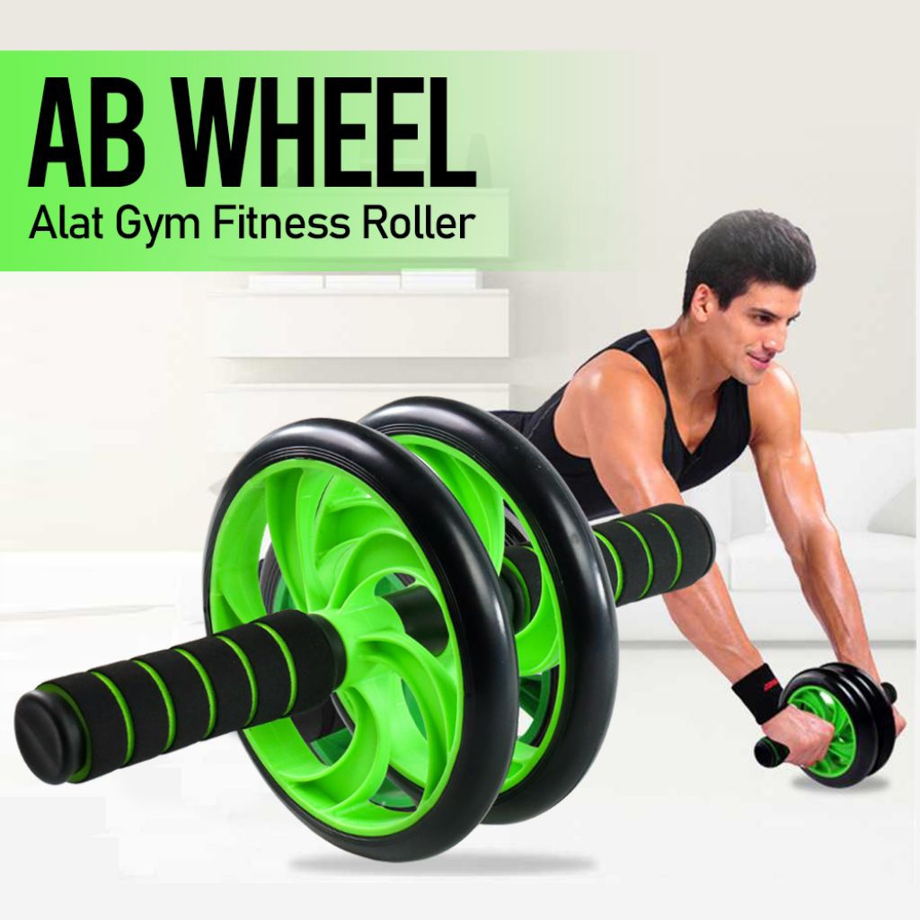 AB Wheel Sport Gym Fitness Trainer อุปกรณ์ลูกกลิ้ง Abs
