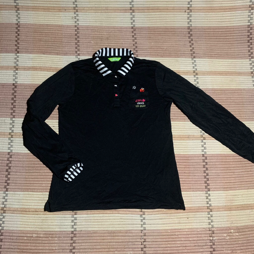 SESAME STREET GOLF เสื้อโปโลผู้หญิง สีดํา ไซส์ M Second Preloved