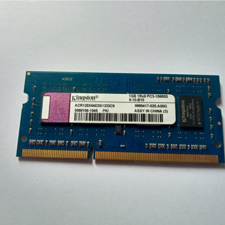 SODIMM MEMORY RAM DDR3 KINGSTON 1GB ACR128X64D3S1-333C9 9995417-025.A00G - ercomp1