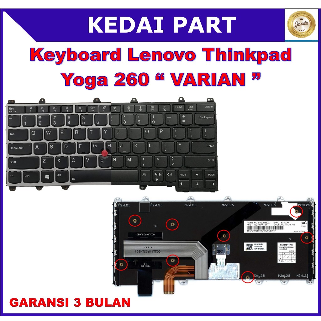 Lenovo Thinkpad Yoga 260S 370 X380 20JH 20JJ 20FD คีย์บอร์ดแบ็คไลท์