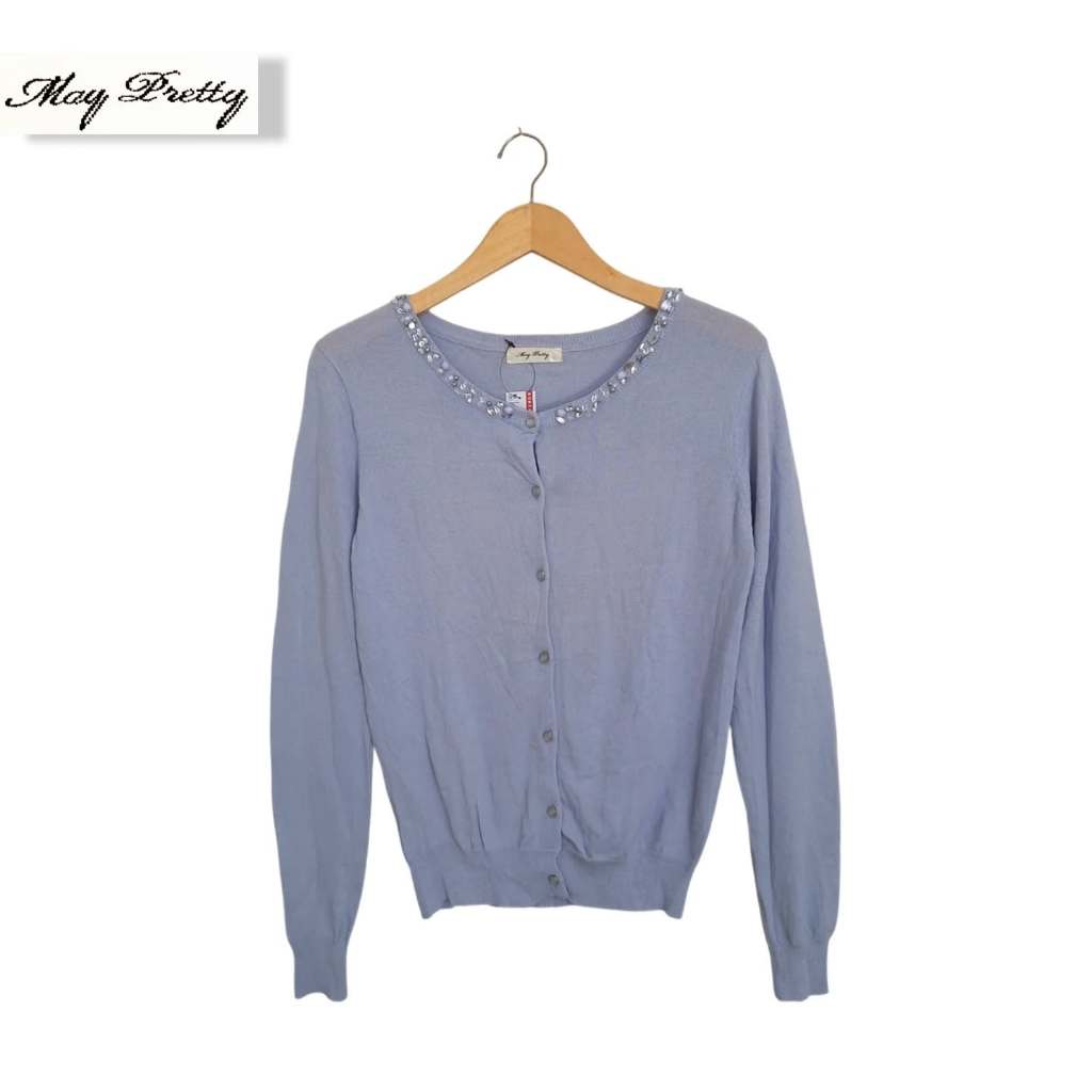 เสื้อคาร์ดิแกน O-Neck Lilac Beaded (CODE: B139- 25)