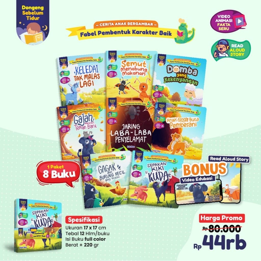 Fable to Build Good Character - Bedtime Stories - BONUS AUDIO AND VIDEO - (1 ชุด มี 8 เล่ม)