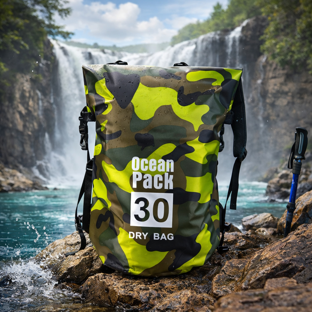 OASE Ocean Pack Dry Bag กระเป๋าเป้กันน้ํา กระเป๋ากันน้ํา PVC Nylon 30L - XAZ9 - สีเขียว