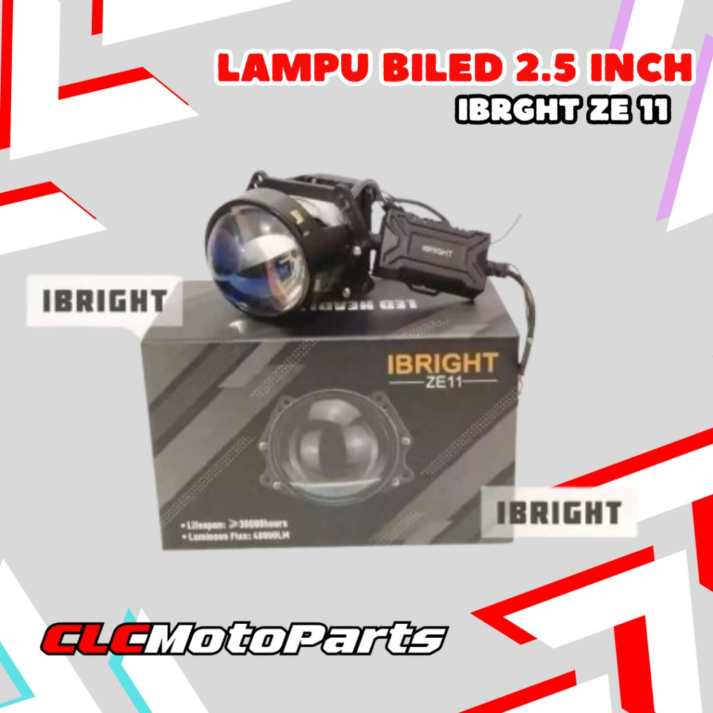 IBRIGHT ZE 11 - โปรเจคเตอร์บิลด์ 2.5INC เลนส์สีน้ําเงิน Flat Cut Plus Devil Original IBRIGHT