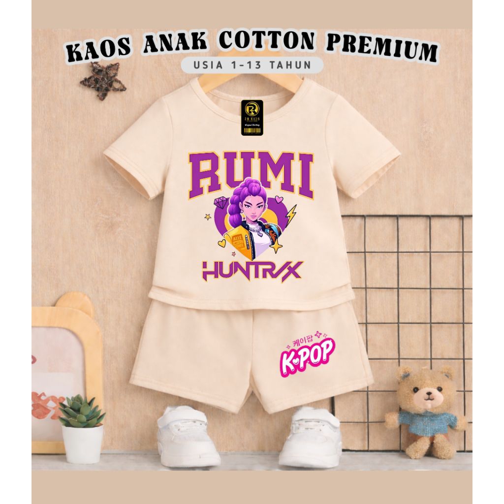 Huntrix Rumi ( Rumi A) ชุดเสื้อผ้าเด็กสําหรับเด็กอายุ 1-13 ปี