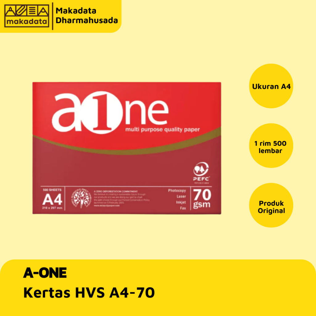 A-ONE A4 70 GRAM HVS / PRINT / PHOTOCOPY PAPER (1 RIM)