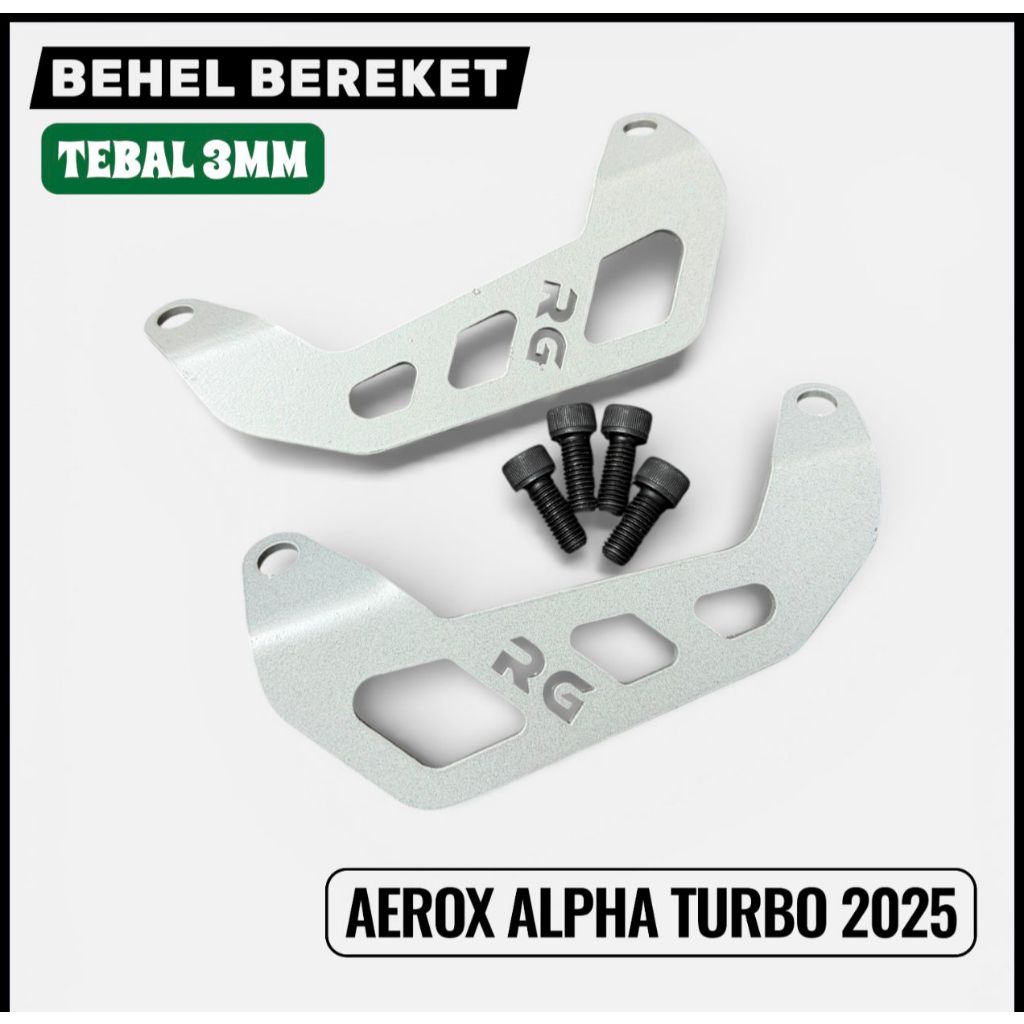 SILVER BRACKET AEROX ALPHA TURBO 2025 BRACKET AEROX ALPHA 2025 BRACKET AEROX ยี่ห้อ RG THICK IRON RA