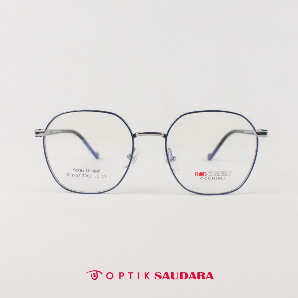 Optik Saudara - Red Cherry Frame - แว่นตาผู้หญิงโลหะทรงกลมเกาหลีสมัยใหม่ F RED ST2201 C9 51