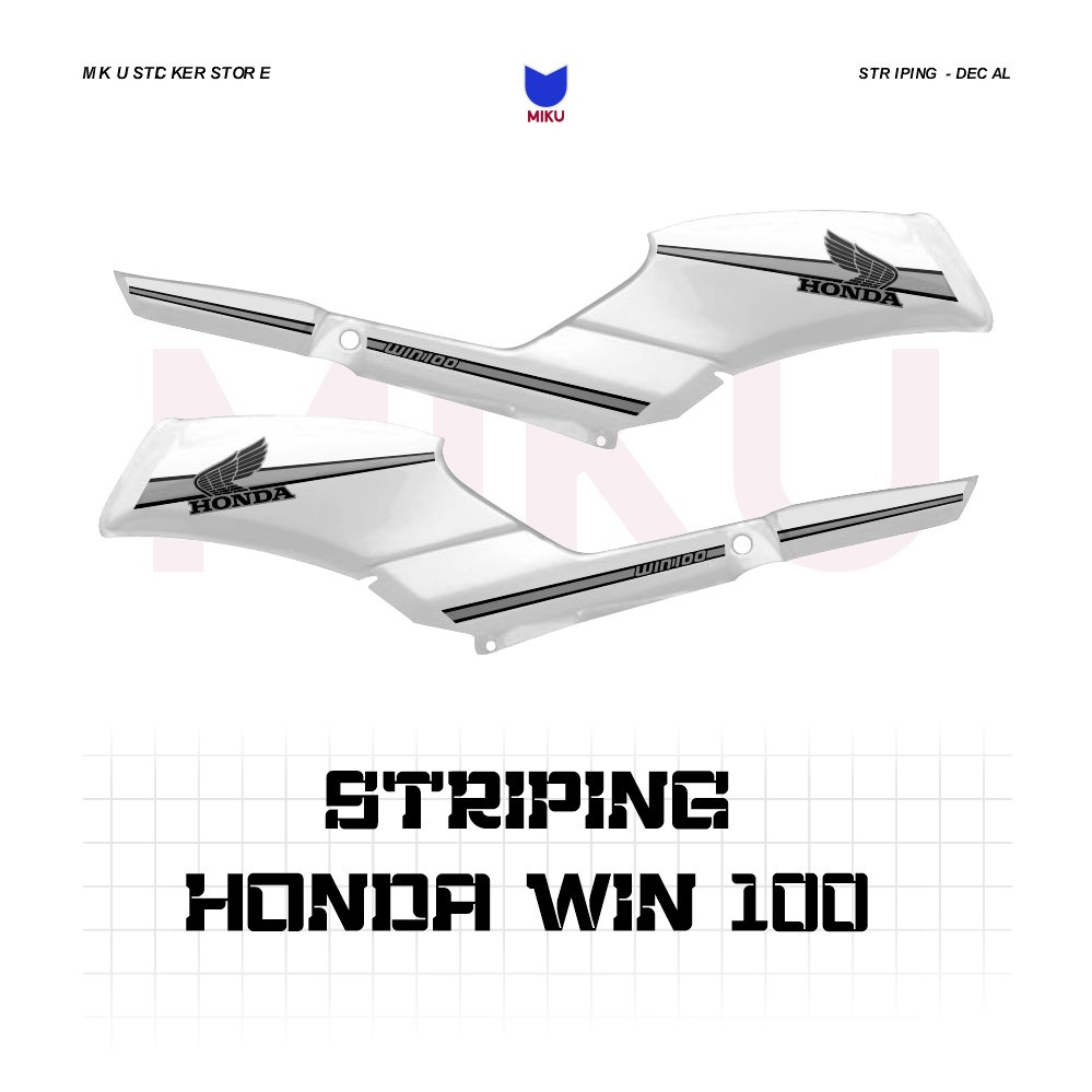 WIN09b Honda Win 100 สติกเกอร์ Variation Striping สติกเกอร์ Win 100 เก่า Striping สติกเกอร์ Scotlite