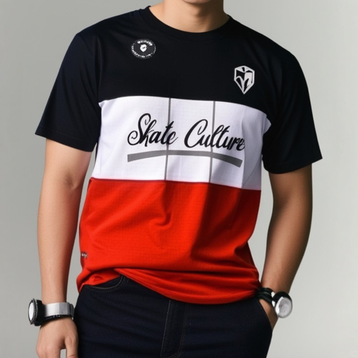 MERAH Original Dflow Free Sticker เสื้อยืดสําหรับผู้ใหญ่ชาย ดํา ขาว แดงรวม