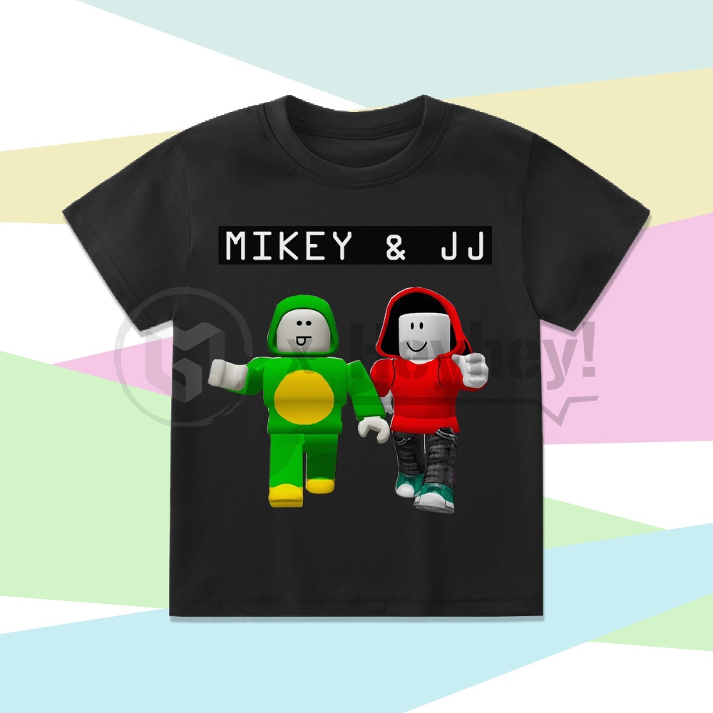 เสื้อผ้าเด็ก เสื้อยืดเด็ก New JJ และ Mikey JJ & Mikey Roblox Motifs พิมพ์ชื่อฟรี