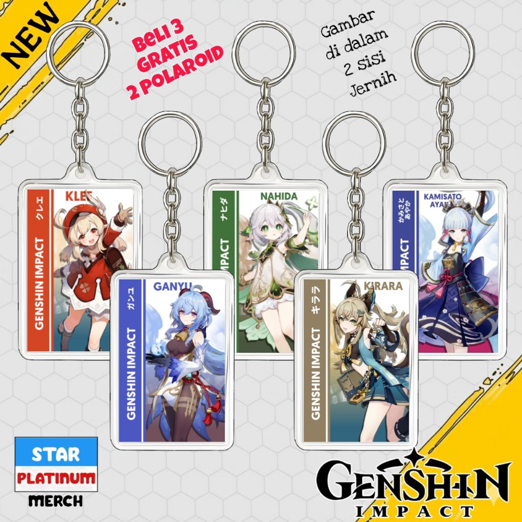 GANTUNGAN Genshin Impact Keychain - พวงกุญแจ Genshin Impact - พวงกุญแจอะนิเมะเกม - พวงกุญแจ Ganyu - 