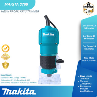 TERMURAH!!! Mesin Trimmer Kayu Makita 3709 Mesin Profil + Mata Profil 6 mm Router Kayu