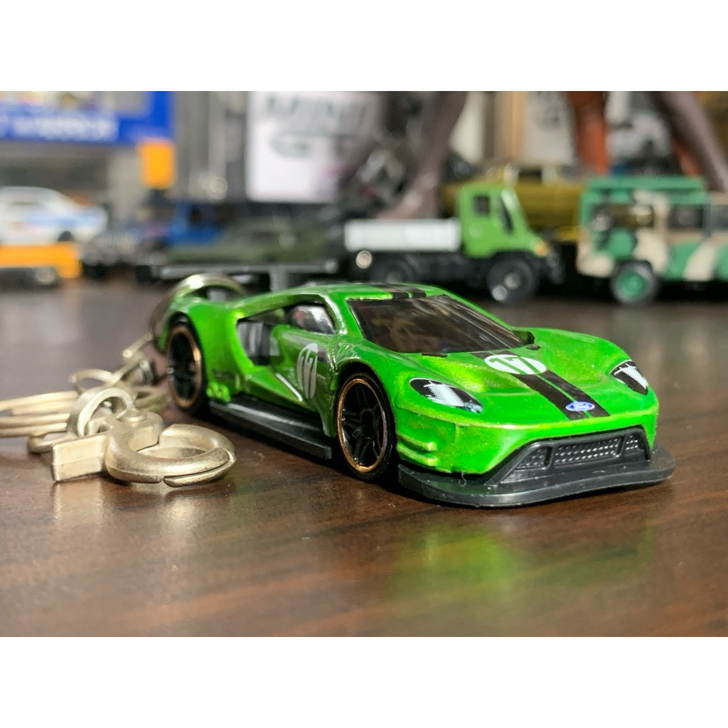 GANTUNGAN พวงกุญแจ Hot Wheels 2016 Ford Gt Race พวงกุญแจแบบกําหนดเอง