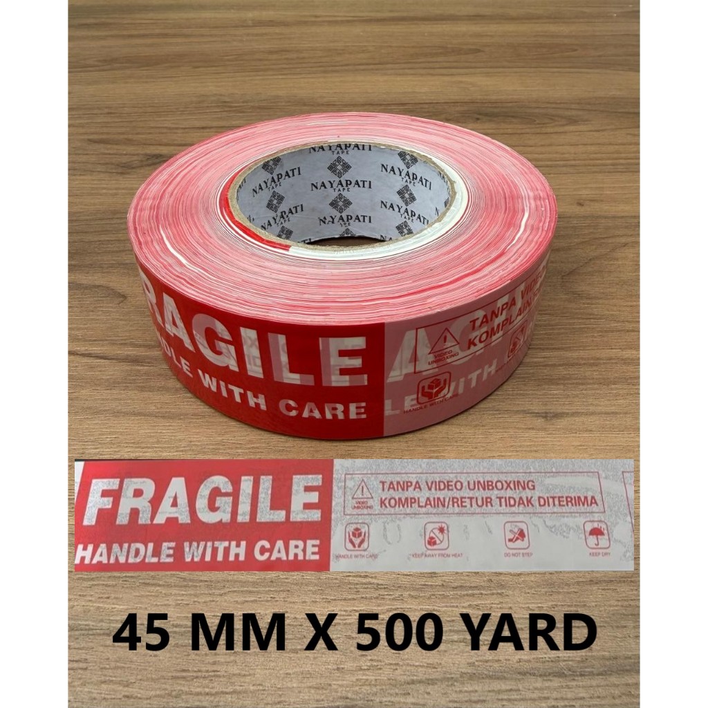 NAYAPATI TAPE FRAGILE UNBOXING TAPE 45 MM X 500 YARD ECO