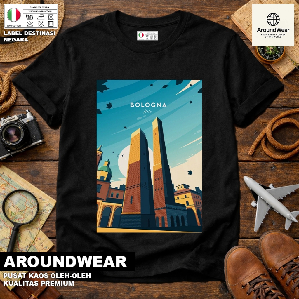 ITALY SOUVENIR T-SHIRT 4 WITH ITALY COUNTRY TAG PREMIUM SOUVENIR MATERIAL GIFT